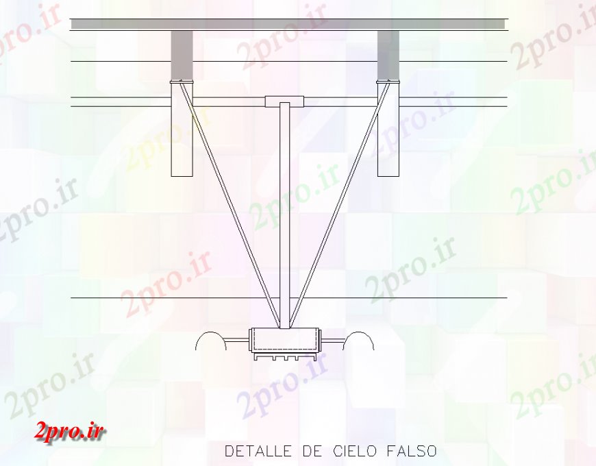 دانلود نقشه ساختمان اداری - تجاری - صنعتی آسمان کاذب بخش جزئیات   (کد137469)