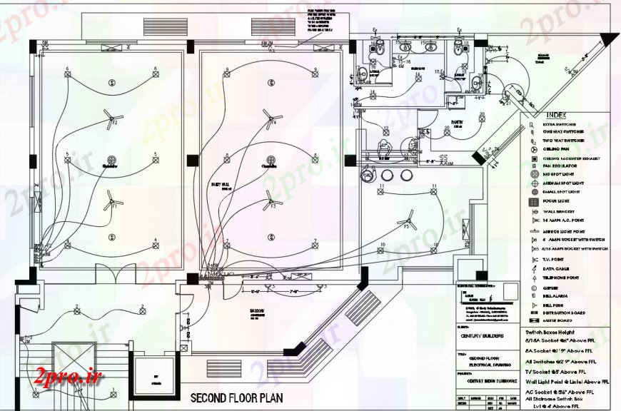 دانلود نقشه برق مسکونی باشگاه خانه طرحی های الکتریکی جزئیات طراحی اتوکد 11 در 26 متر (کد137506)