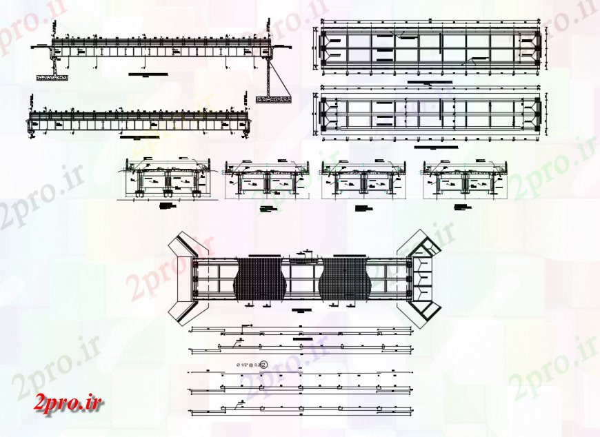 دانلود نقشه جزئیات ساخت پل شهرستان نما پل، بخش، ساختار سازنده و  جزئیات (کد137544)