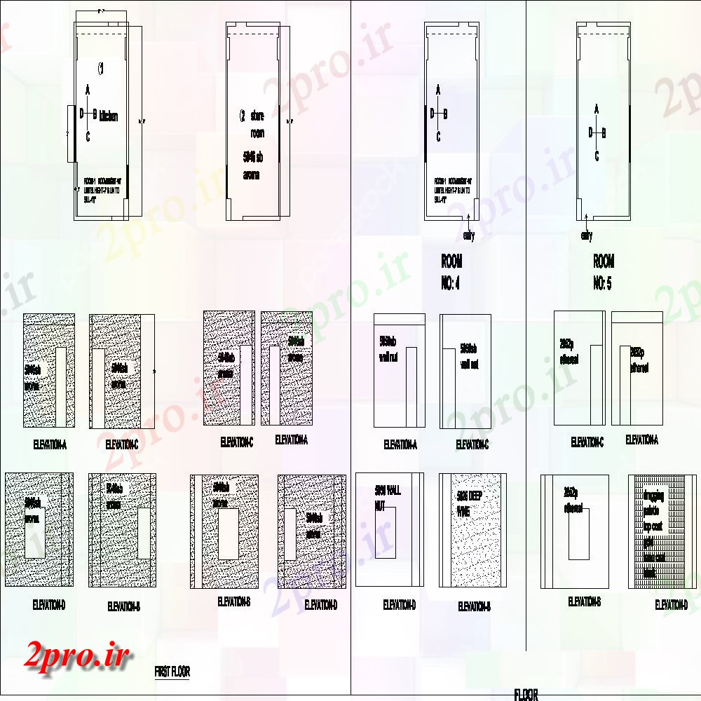 دانلود نقشه طراحی جزئیات ساختار ساختار طرحی اتاق جزئیات  طرحی ساخت و ساز و نما  دو بعدی   چیدمان (کد137556)