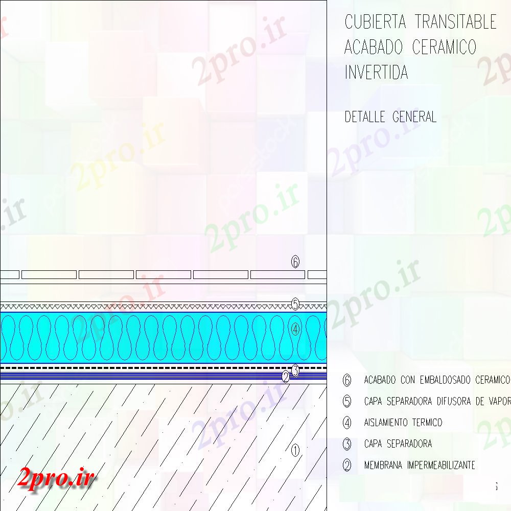 دانلود نقشه طراحی جزئیات ساختار سقف کاشی materail جزئیات دو بعدی   لایه ساختار  (کد137557)