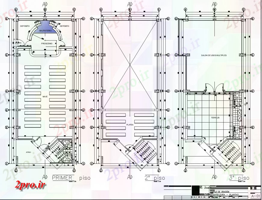 دانلود نقشه کلیسا - معبد - مکان مذهبی طرحی ساخت و ساز جزئیات کلیسای طراحی  اتوکد (کد137601)