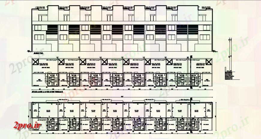 دانلود نقشه هتل - رستوران - اقامتگاه طرحی و نما منطقه هتل در طراحی با کار معماری 40 در 55 متر (کد137644)