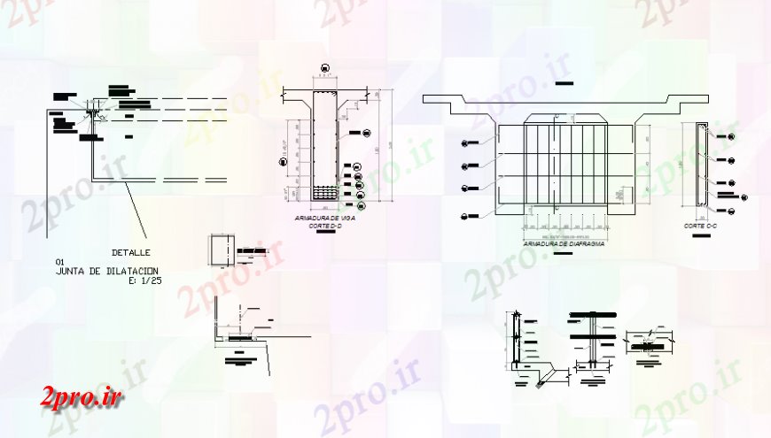 دانلود نقشه جزئیات ساخت پل بخش و جزئیات ساختار پل  (کد137648)