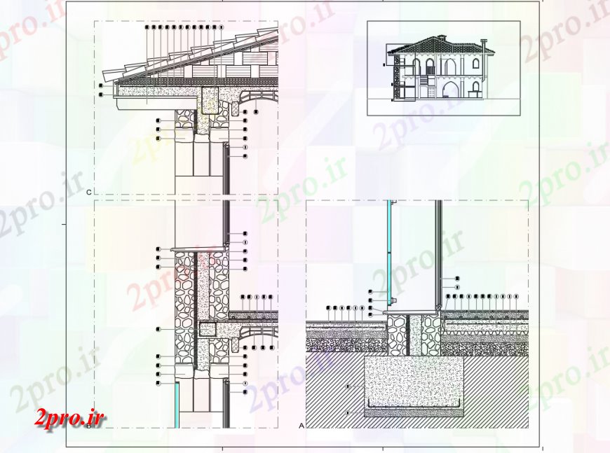 دانلود نقشه طراحی جزئیات ساختار نما مقطعی جزئیات ساختار سازنده ساخت (کد137660)