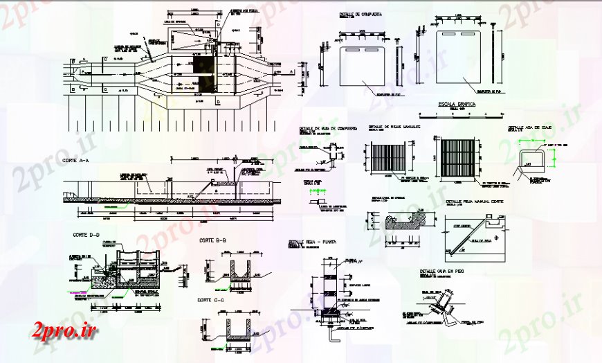 دانلود نقشه جزئیات ساخت پل ساخت و ساز سد کوچک و ساختار طراحی  (کد137676)