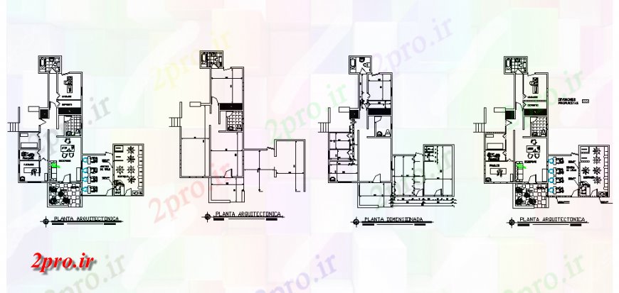 دانلود نقشه ساختمان اداری - تجاری - صنعتی اسپا و سالن کار طرحی 14 در 16 متر (کد137695)