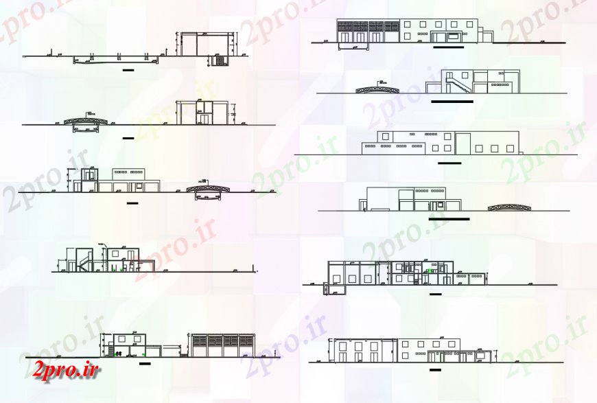 دانلود نقشه مسکونی  ، ویلایی ، آپارتمان  باشگاه خانه همه نما طرفه و بخش C طراحی جزئیات  (کد137708)