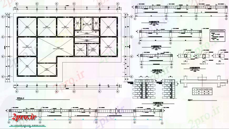 دانلود نقشه طراحی جزئیات تقویت کننده دیوار جزئیات پایه و اساس طراحی مجتمع تجاری اتوکد (کد137728)
