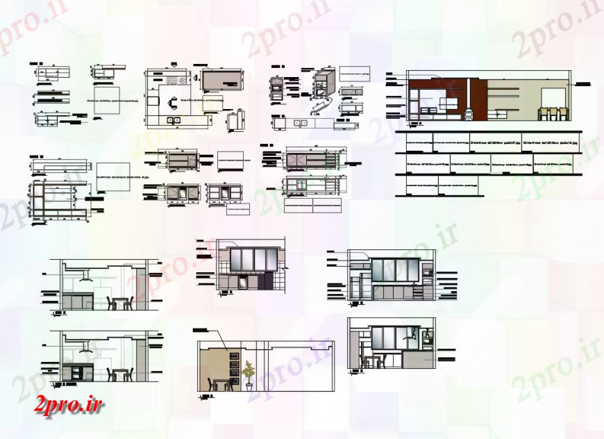 دانلود نقشه آشپزخانه آشپزخانه خانه و زندگی بخش منطقه، برنامه ریزی و خودکار  جزئیات  (کد137764)