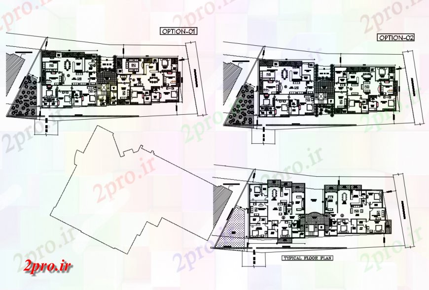 دانلود نقشه مسکونی  ، ویلایی ، آپارتمان  نمونه جزئیات طراحی طبقه از دوقلو  خانههای ویلایی طراحی جزئیات  (کد137794)