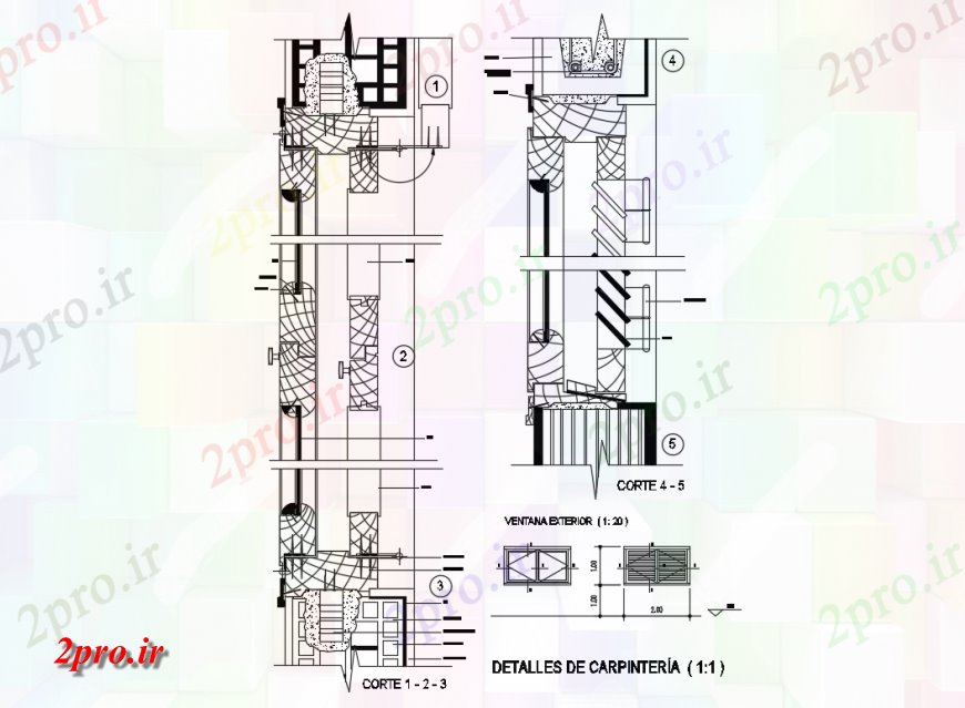 دانلود نقشه جزئیات طراحی در و پنجره  جزئیات پنجره نصب و راه اندازی چوبی با  کور طراحی جزئیات  (کد137795)