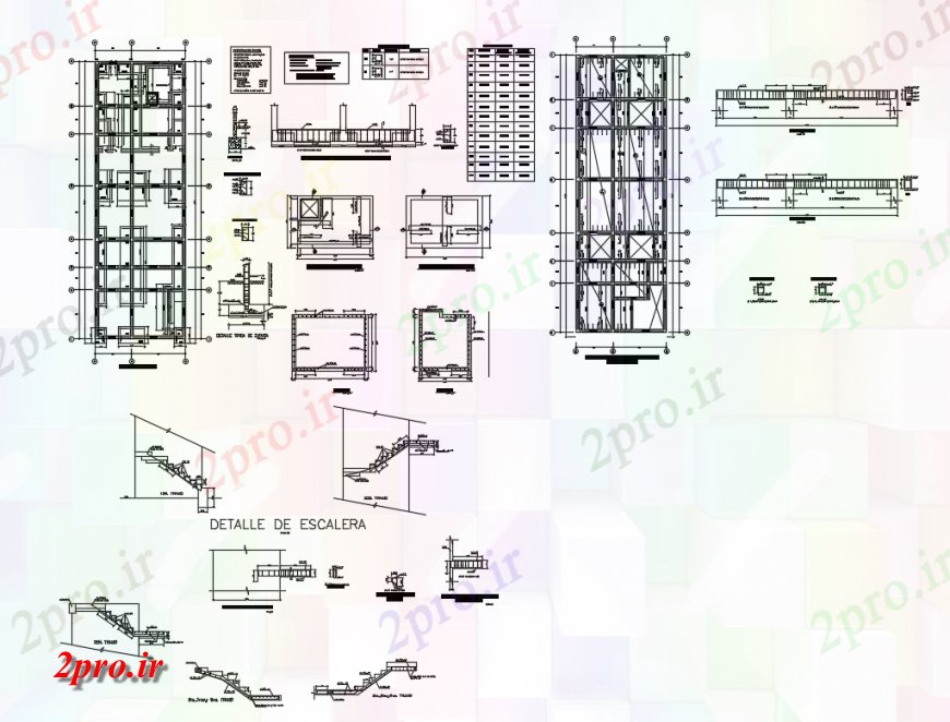 دانلود نقشه جزئیات پله و راه پله   طرحی بنیاد و بخش و ساختار سازنده راه پله جزئیات ساخت (کد137803)