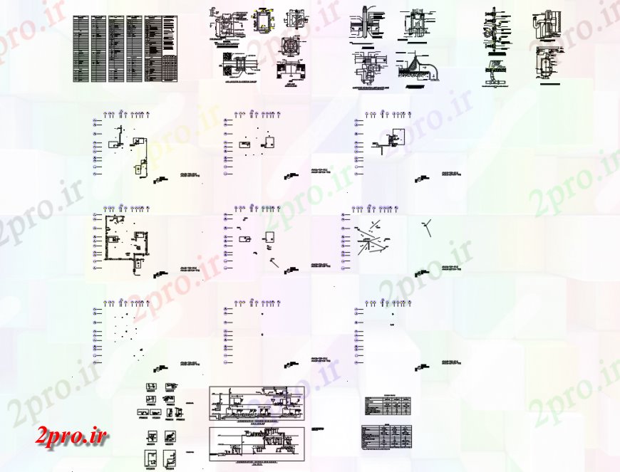 دانلود نقشه طراحی جزئیات ساختار بنیاد و جزئیات ساختار سازنده ویلا مدرن 20 در 20 متر (کد137827)