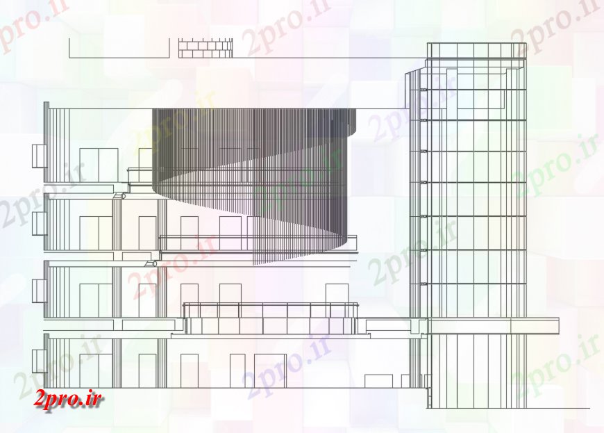 دانلود نقشه مسکونی  ، ویلایی ، آپارتمان  جزئیات نما نما از چند طبقه مسکن آپارتمان   ساخت و ساز (کد137832)