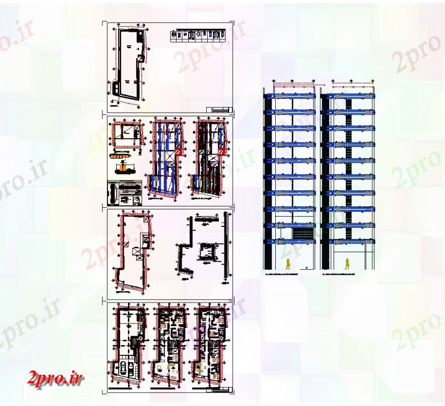 دانلود نقشه مسکونی  ، ویلایی ، آپارتمان  طرحی و نما منطقه با آپارتمان     (کد137844)