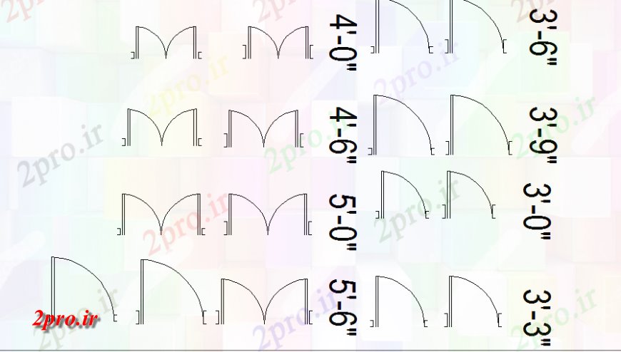 دانلود نقشه جزئیات طراحی در و پنجره  پنجره های دیگر بلوک با ابعاد  (کد137851)