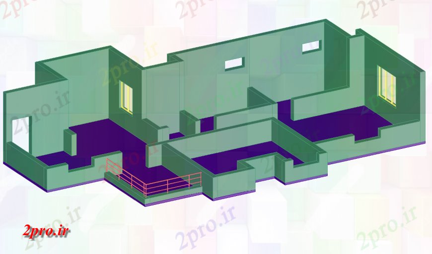دانلود نقشه خانه های سه بعدی  طرحی خانه های مسکونی  چیدمان (کد137885)
