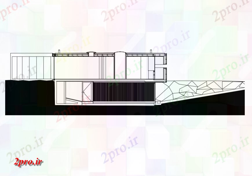 دانلود نقشه مسکونی  ، ویلایی ، آپارتمان  یک خانواده دکو از خانه نما  (کد137886)