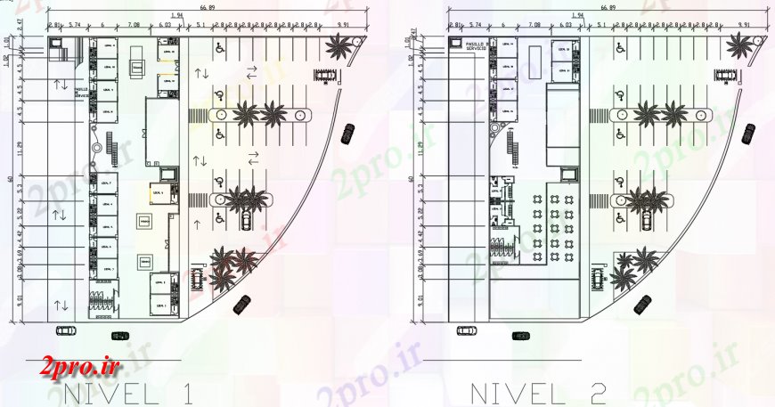 دانلود نقشه هایپر مارکت - مرکز خرید - فروشگاه مرکز خرید 100 در 300 متر (کد137906)