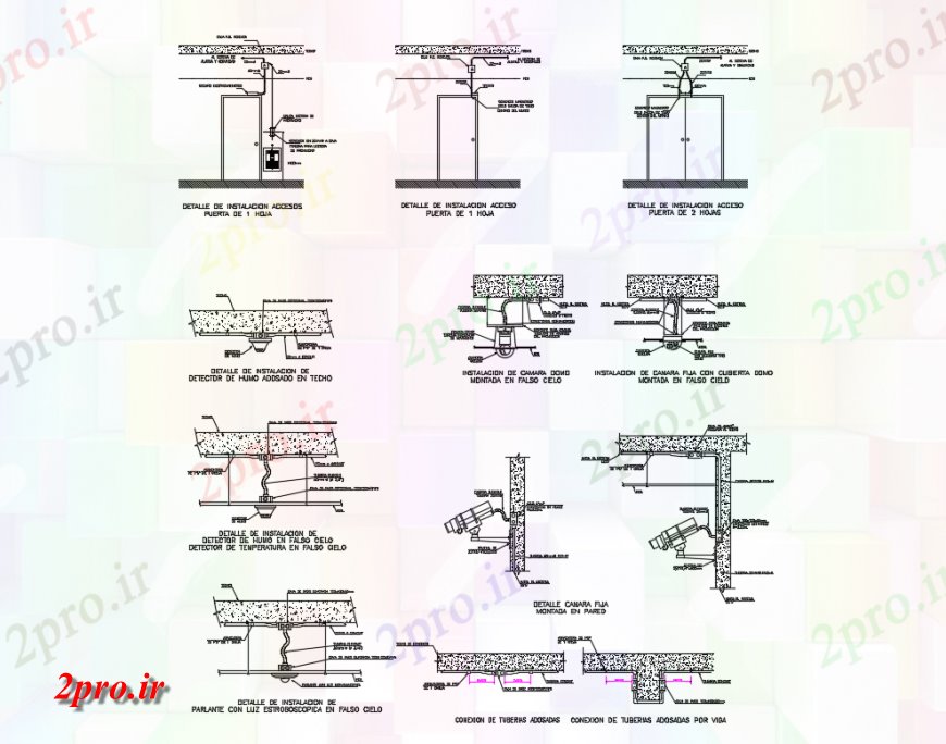 دانلود نقشه طراحی جزئیات ساختار جزئیات نصب و راه اندازی سیستم ارتباطات سقف کاذب  (کد137912)