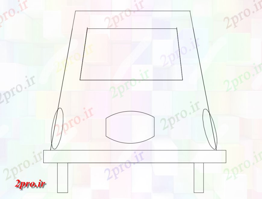 دانلود نقشه بلوک وسایل نقلیه ساده  جلو خودرو نما  قدیمی (کد137996)