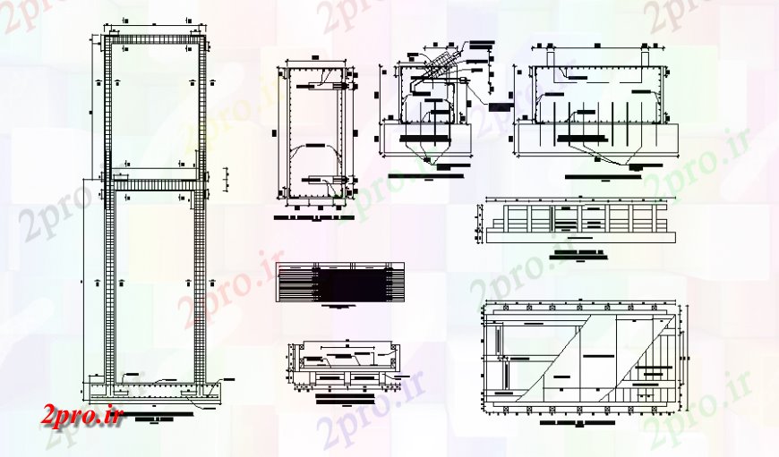 دانلود نقشه طراحی جزئیات ساختار ساختار رسم از ستون در  (کد138013)