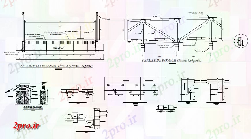 دانلود نقشه جزئیات ساخت پل طراحی پل چوبی کوچک (کد138015)