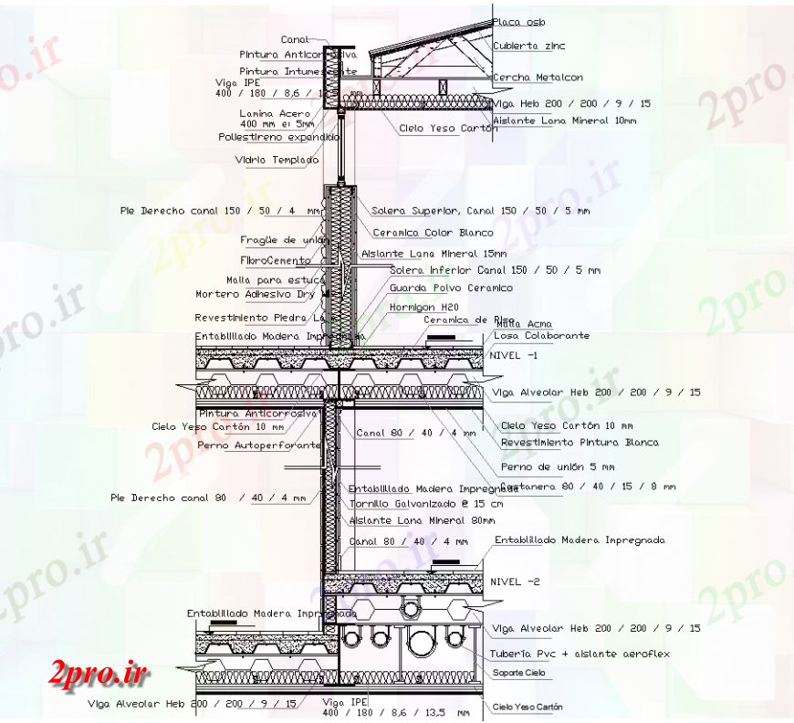 دانلود نقشه طراحی جزئیات تقویت کننده خارجی دال دیوار جزئیات ساخت و ساز طراحی  اتوکد (کد138049)