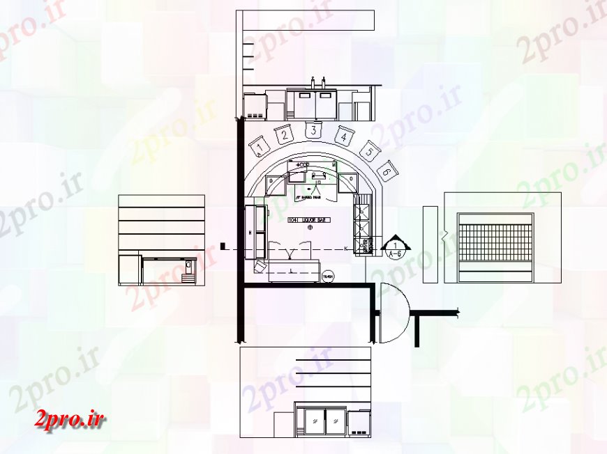 دانلود نقشه آشپزخانه طرحی آشپزخانه و نما 18 در 33 متر (کد138051)