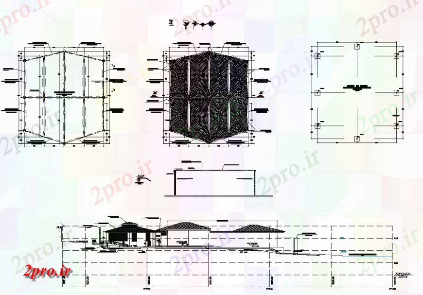 دانلود نقشه طراحی جزئیات ساختار سقف ساختار جزئیات طرحی ساخت و ساز  و نما  دو بعدی   (کد138056)