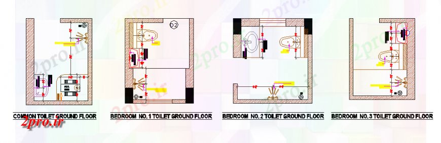 دانلود نقشه حمام مستر طبقه عاقلانه جزئیات توالت طراحی خانه 10 در 15 متر (کد138064)