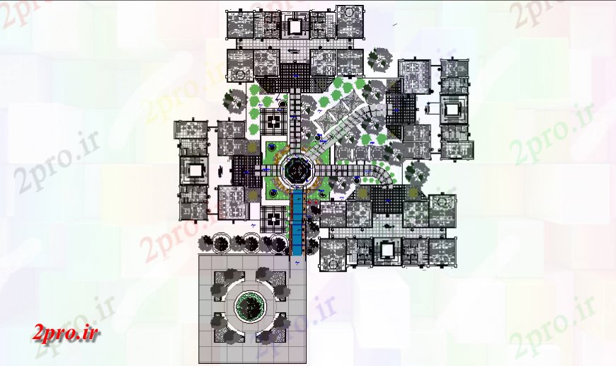دانلود نقشه  ساختمان دولتی ، سازمانی محوطه سازی طراحی دانشگاه ، آموزشکده خانه اقامت طراحی (کد138078)