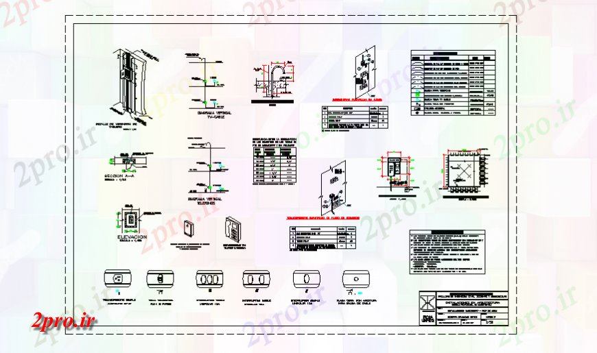 دانلود نقشه تاسیسات برق نصب و راه اندازی بلوک طراحی جزئیات برق خانه طراحی (کد138088)
