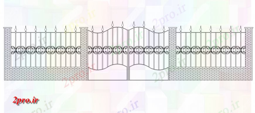 دانلود نقشه طراحی جزئیات تقویت کننده A MAIN نما دروازه   (کد138100)