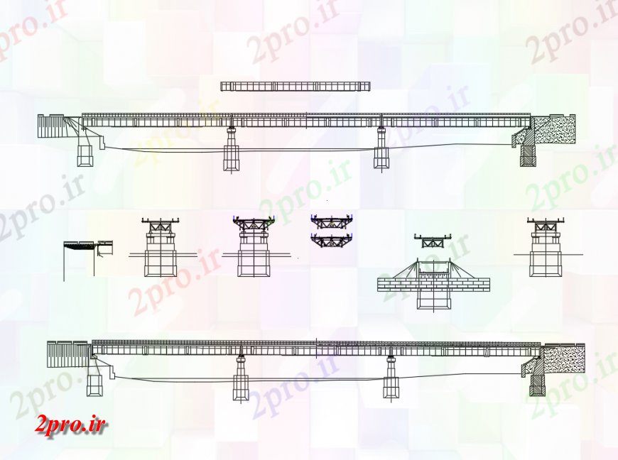 دانلود نقشه جزئیات ساخت پل مرکز شهرستان فلزی سازه پل  ساخت و ساز طراحی جزئیات (کد138106)