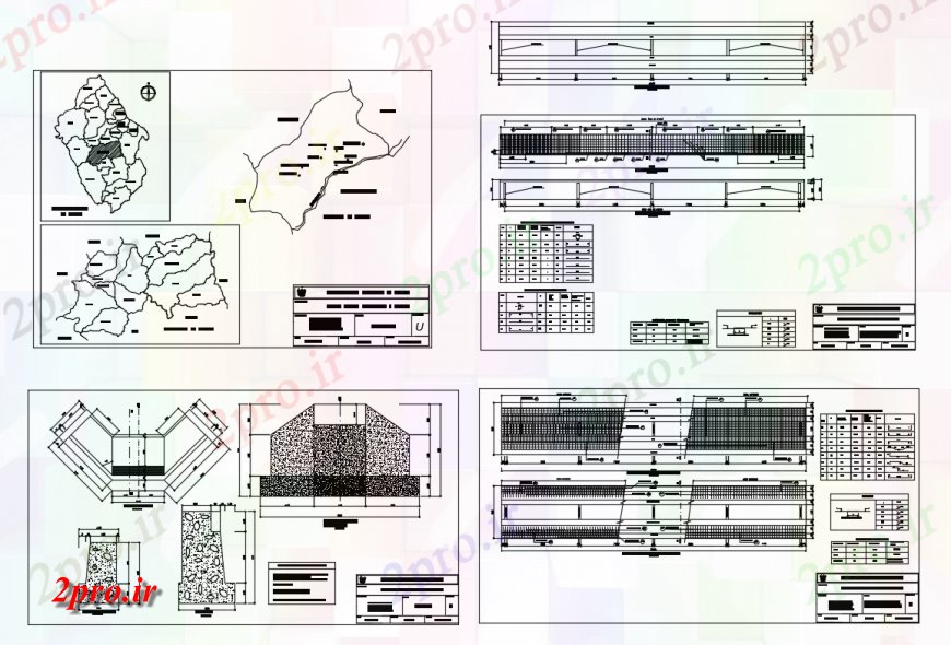 دانلود نقشه جزئیات ساخت پل آرمه پل بتنی  ساختار سازنده طراحی جزئیات  (کد138148)
