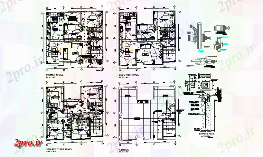 دانلود نقشه برق مسکونی طراحی برقی آپارتمان 9 در 10 متر (کد138161)