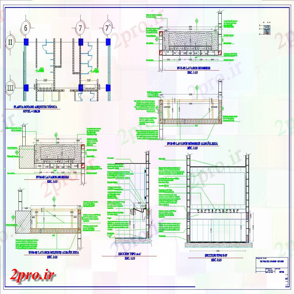 دانلود نقشه بلوک های بهداشتی طراحی جزئیات توالت عمومی بهداشتی با فرمت 13 در 13 متر (کد138171)