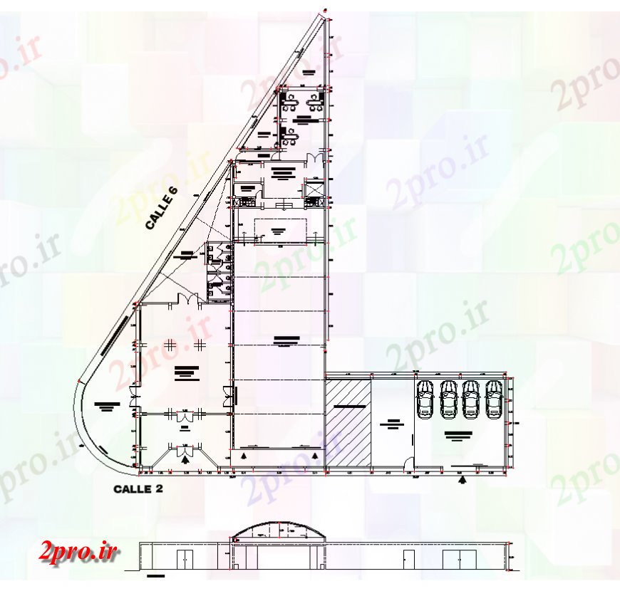 دانلود نقشه ساختمان اداری - تجاری - صنعتی دفتر انجمن طرحی ساختمان طرحی جزئیات و نما دو بعدی   (کد138175)