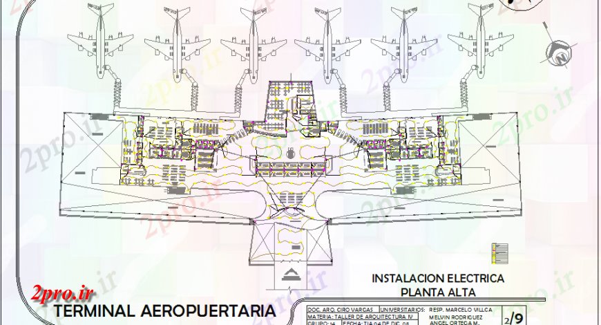 دانلود نقشه فرودگاه طرحی فرودگاه داخلی ترمینال طرحی معماری جزئیات 130 در 331 متر (کد138191)