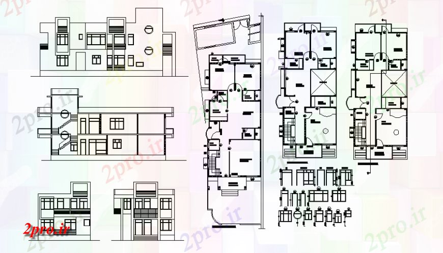 دانلود نقشه مسکونی  ، ویلایی ، آپارتمان  ویلایی برنامه با نما  (کد138203)