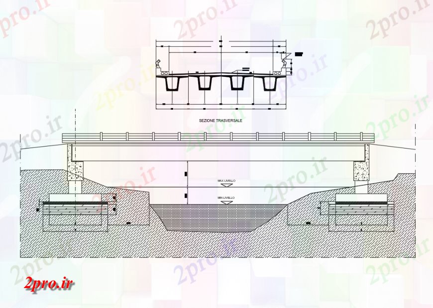 دانلود نقشه جزئیات ساخت پل نما و جزئیات سازنده مقطعی فلزی پل بتنی (کد138232)