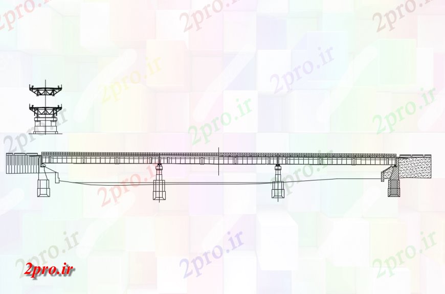 دانلود نقشه جزئیات ساخت پل آهن پل بخش سازنده  (کد138233)