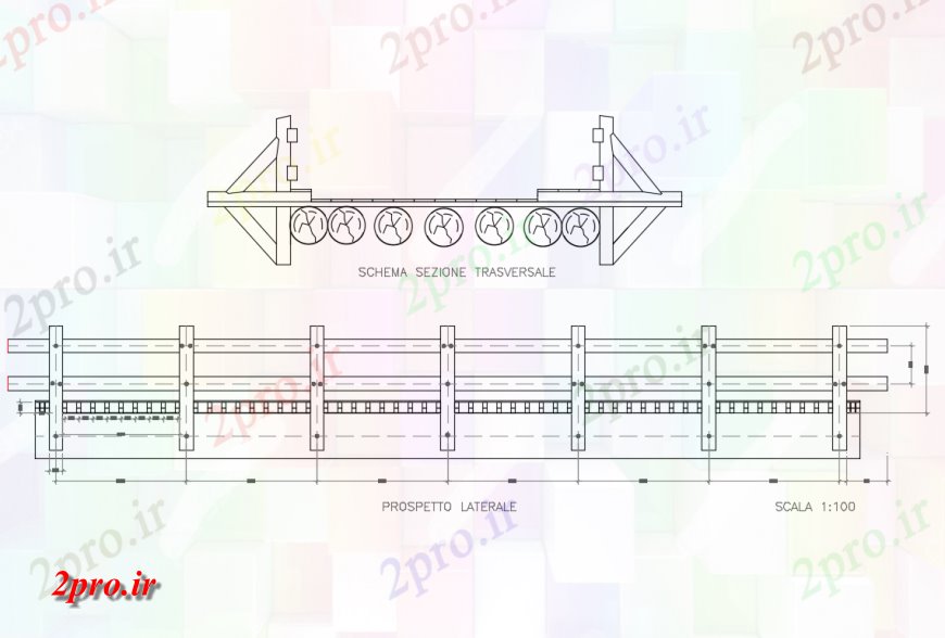 دانلود نقشه جزئیات ساخت پل بخش پل چوبی و ساخت و ساز Perspective جزئیات (کد138234)