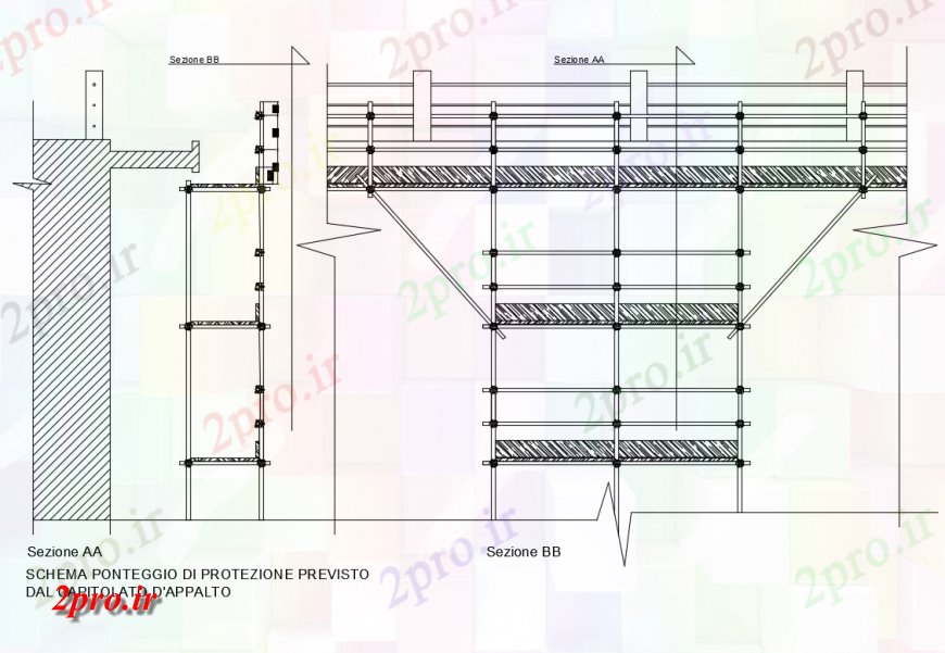 دانلود نقشه جزئیات ساخت پل ساخت و ساز پل واحد داربست حفاظت  جزئیات (کد138246)