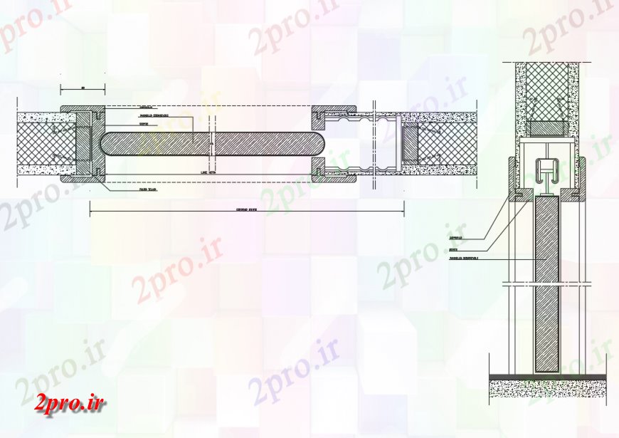 دانلود نقشه جزئیات طراحی در و پنجره  کشویی نصب و راه اندازی درب و مفاصل  (کد138257)