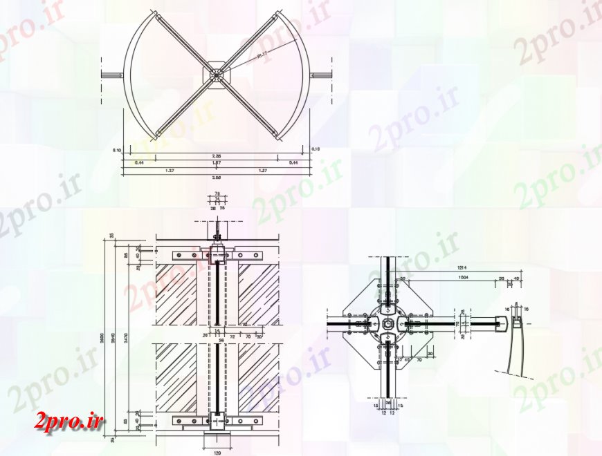 دانلود نقشه جزئیات طراحی در و پنجره  گردان مفاصل درب آلومینیوم و نصب و راه اندازی جزئیات (کد138268)