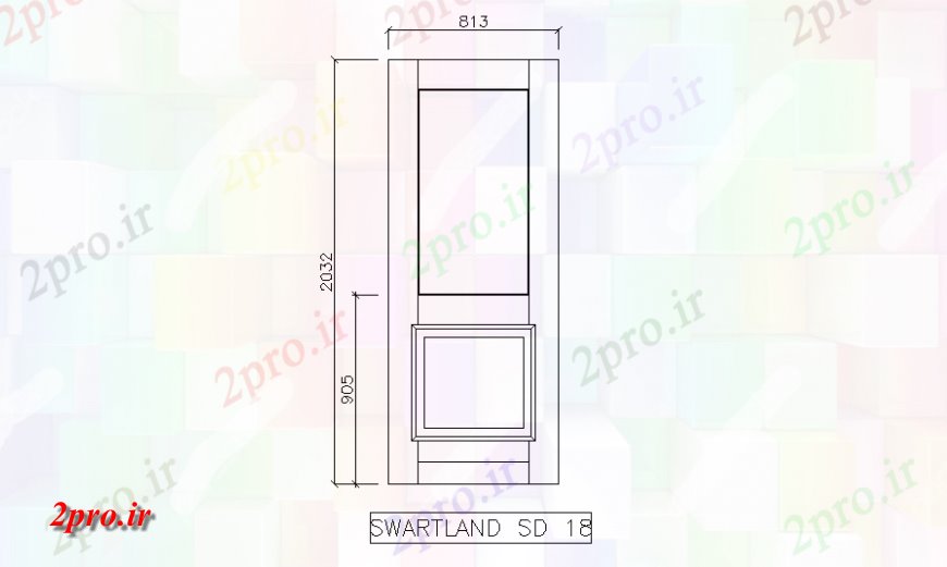 دانلود نقشه جزئیات طراحی در و پنجره  بلوک مقابل درب های چوبی نما  جزئیات (کد138280)