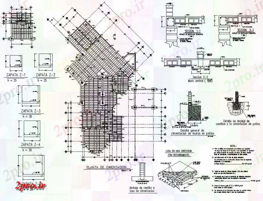 دانلود نقشه طراحی اتوکد پایه طرحی بنیاد ساختاری و بخش جزئیات (کد138351)